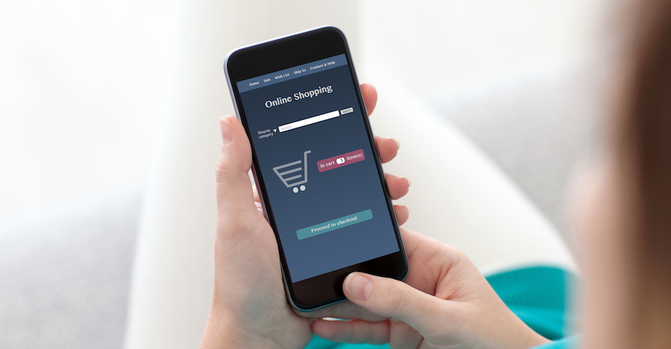 online shopping on smartphone