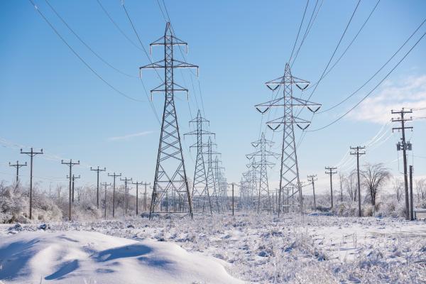 power grid in the snow