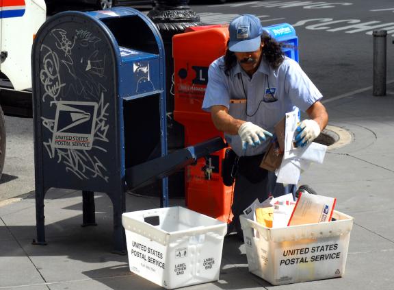 US Postal Service sorting mail