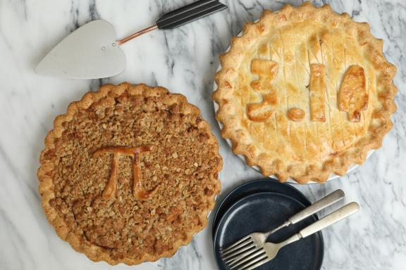 pies with pi designs on them