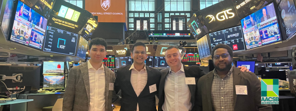 MFE students at NY stock exchange