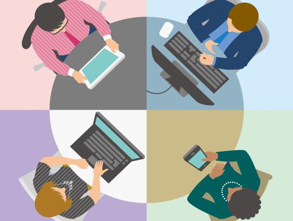 illustration of an online meeting