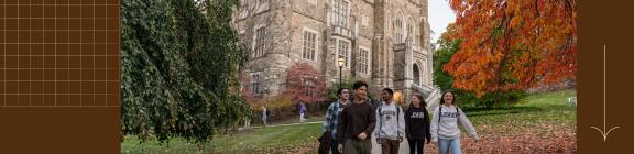 Lehigh undergrad students walking around campus