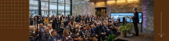 Lehigh Business event with the university president held in the Business Innovation Building