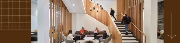 Lehigh students in the newly-renovated campus commons building