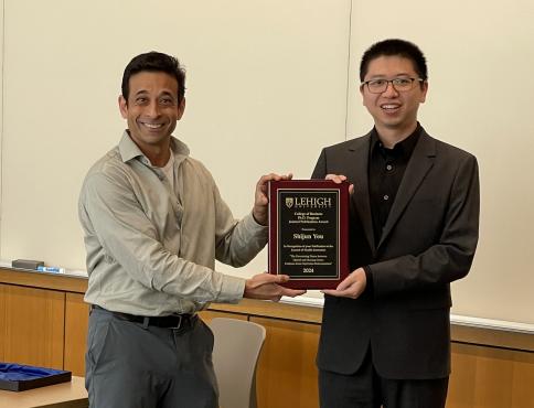 Lehigh business professor and student award recipient
