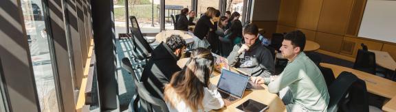 students working in a group