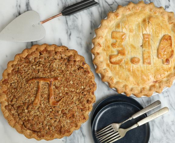 pies with pi designs on them