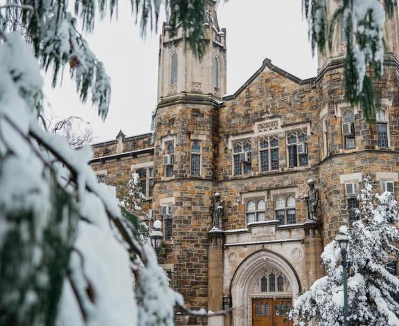 Lehigh University campus in winter