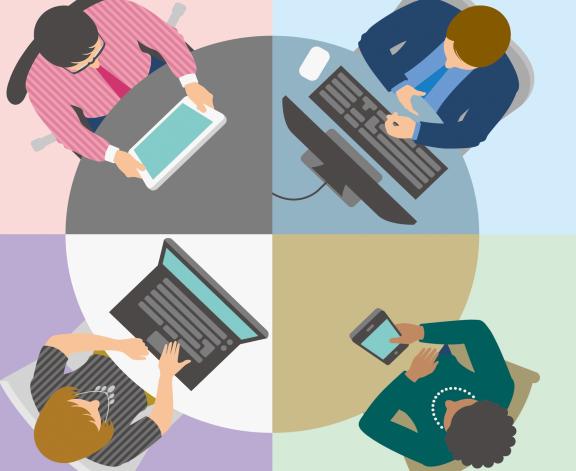 illustration of an online meeting