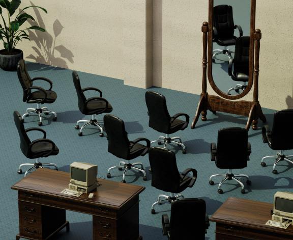 illustration of office space with chairs