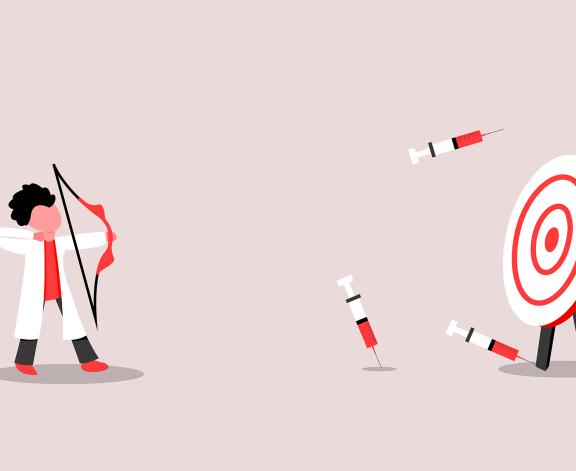 illustration of doctor and vaccine