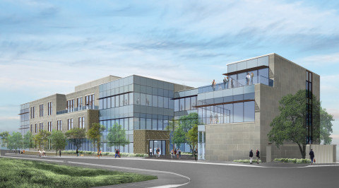 rendering of new business building