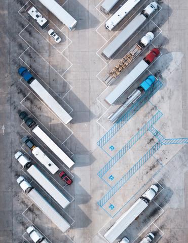 trucks in a parking lot