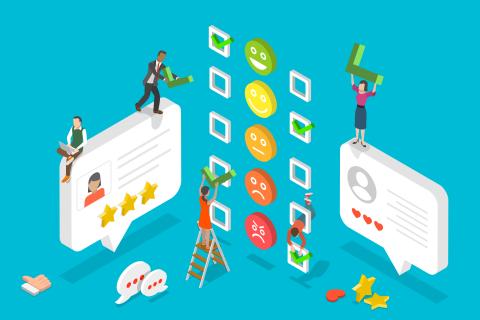 illustration of online reviews