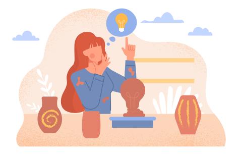 illustration of a person in a studio