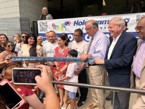 Patel, her family, friends and dignitaries at the zoo’s grand opening in July 2025